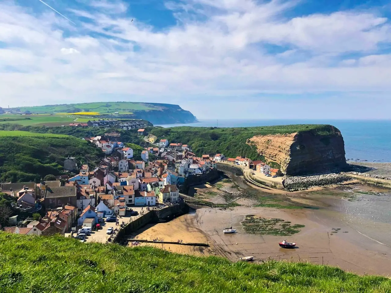 View of the village of Staithes from above