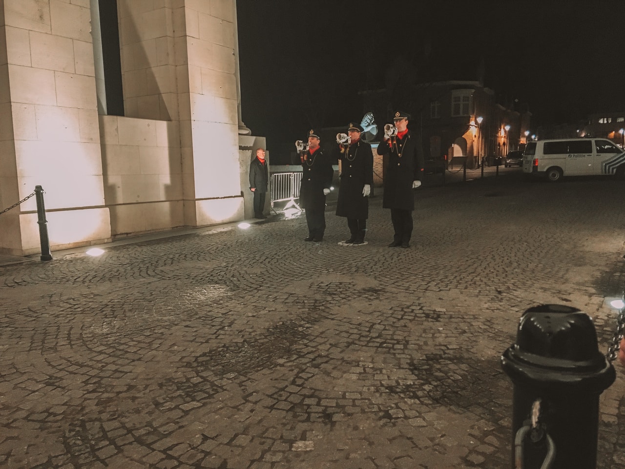 Bulgers play the Last Post at the Menin Gate in Ypres/Ieper, Belgium