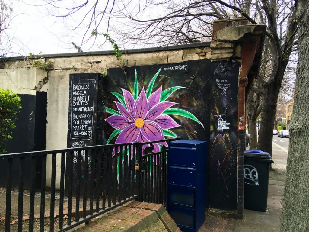 Street Art on Columbia Road, London, March 2020