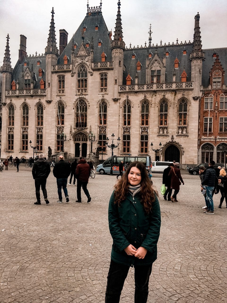 Girl at the Provincial Palace in Bruges Belgium