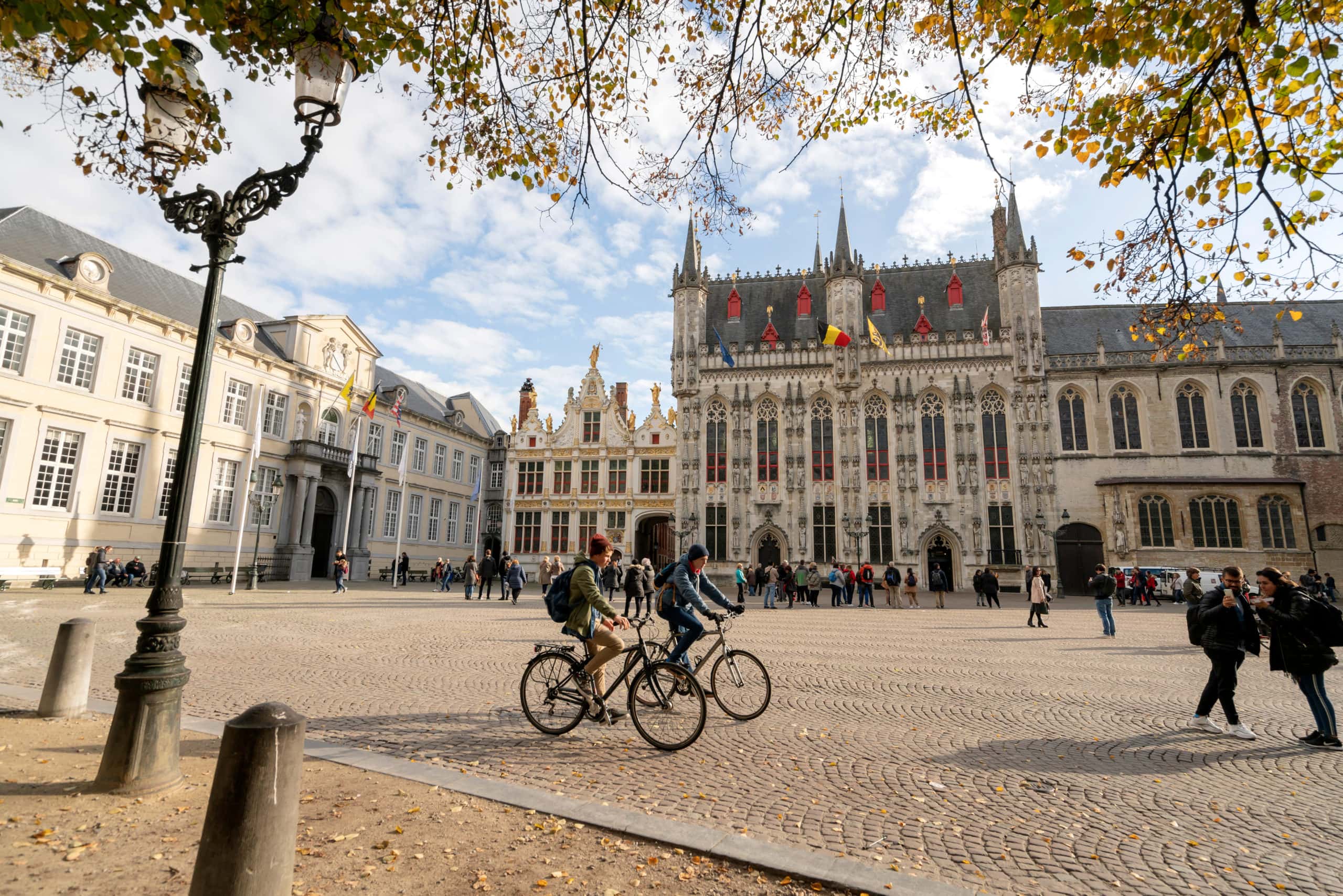 Brugge Burg Square and Brugge City Hall in Belgium, Europe