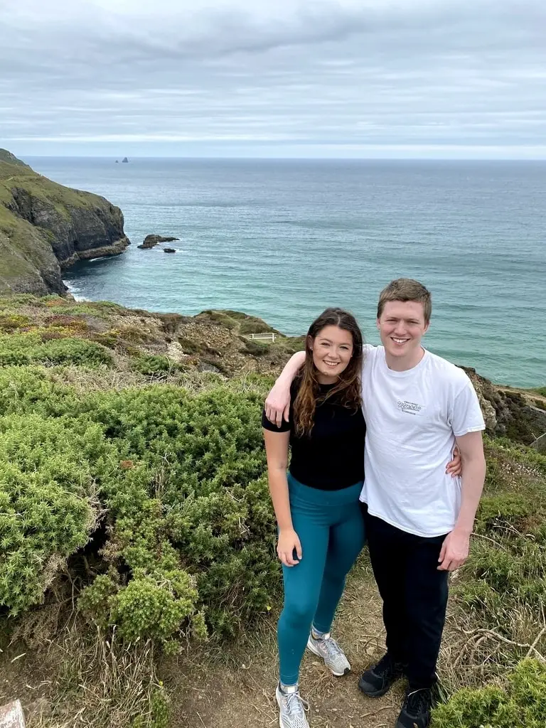 Couple on South West Coast Path on Cornwall holidays