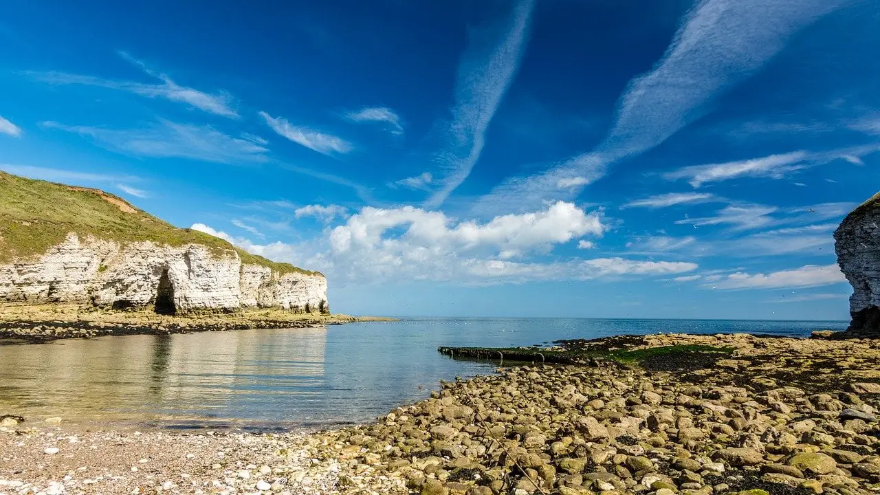 The beach near Flamborough Head in England, UK