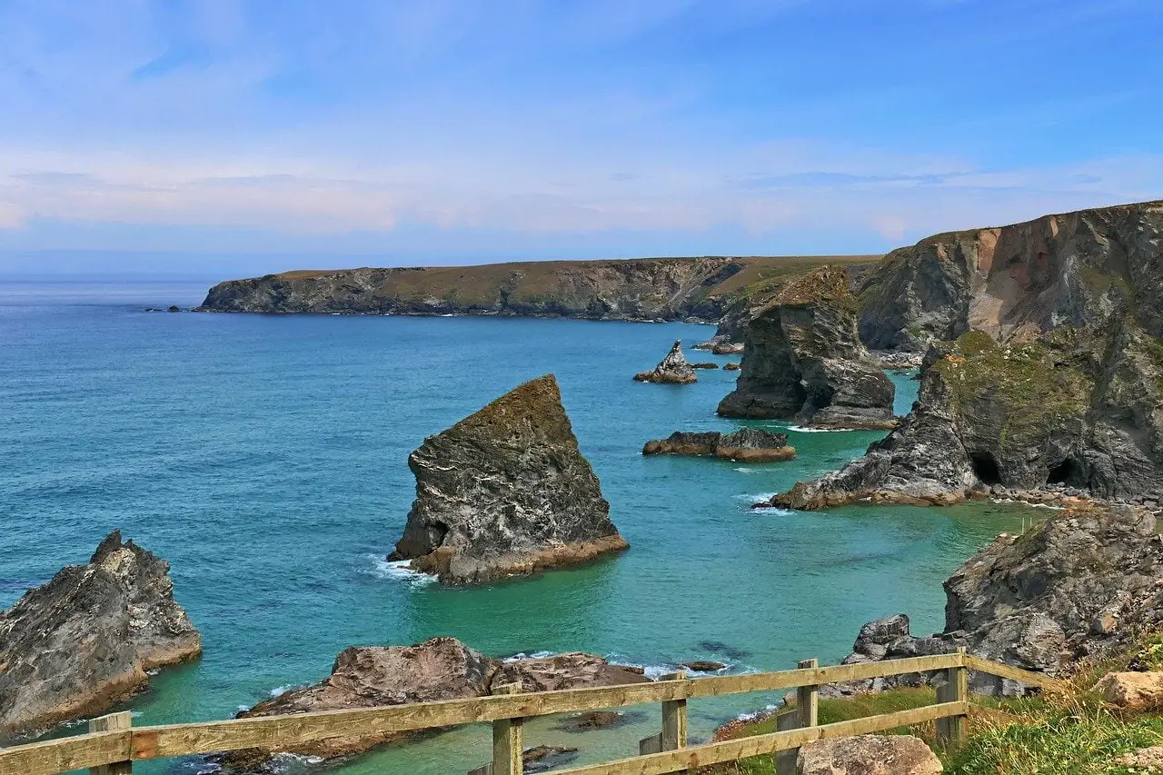 Hiking the South West Coast Path in Cornwall, England.