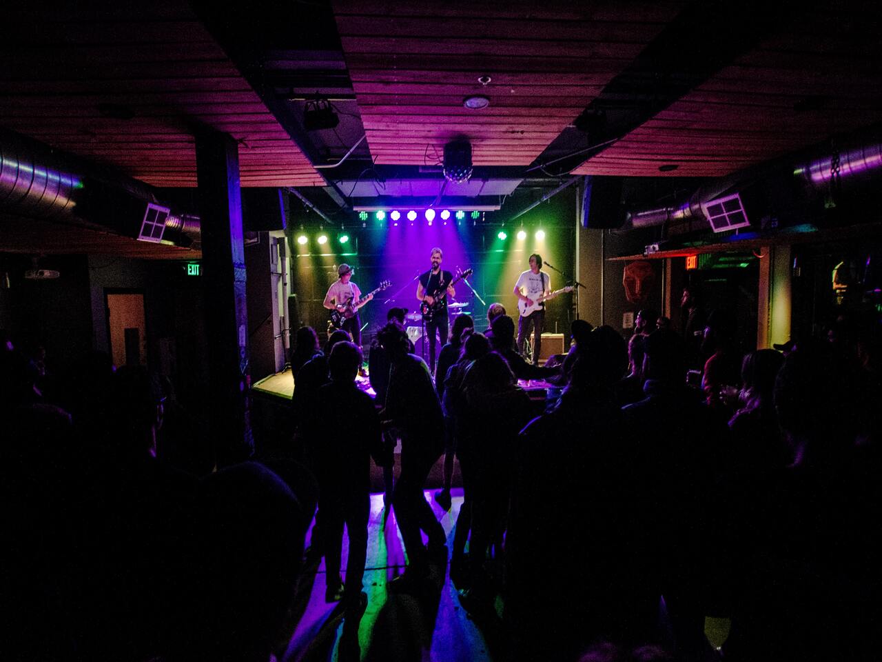 A live music gig at the Brudenell Social Club in Leeds, UK