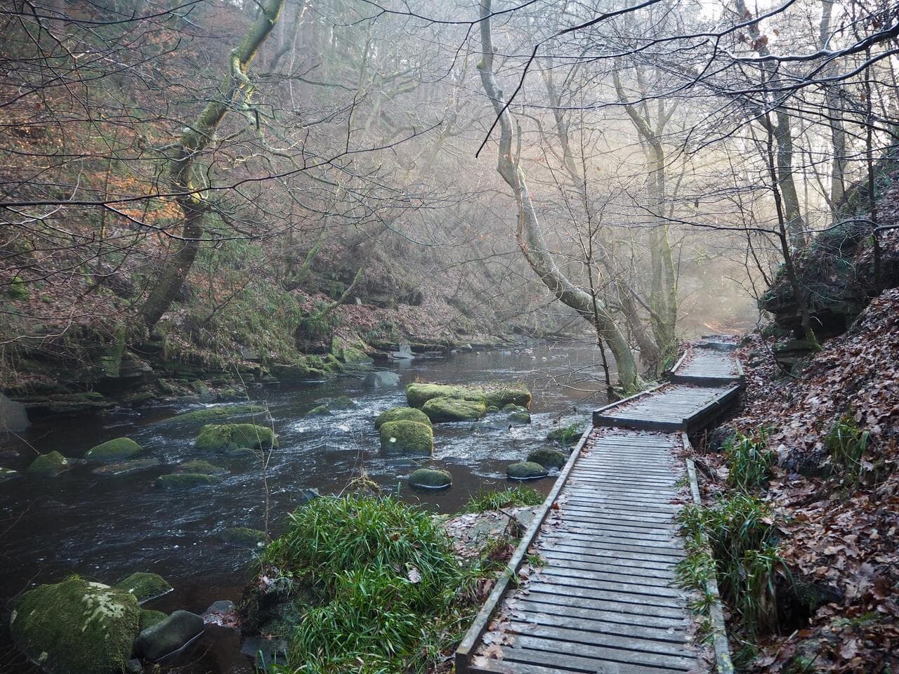 Hiking in nature near Hebden Bridge, West Yorkshire, UK