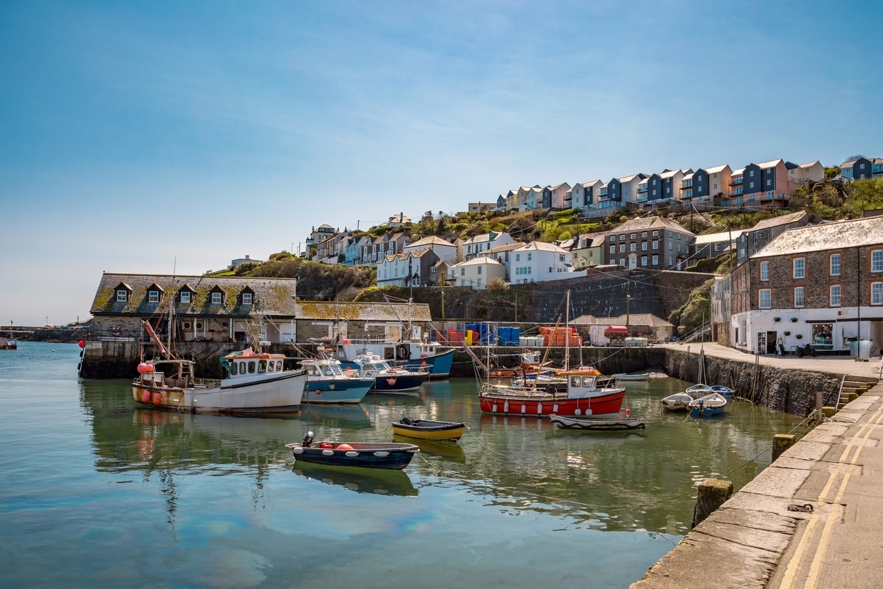 Mevagissey Harbour in Cornwall, UK