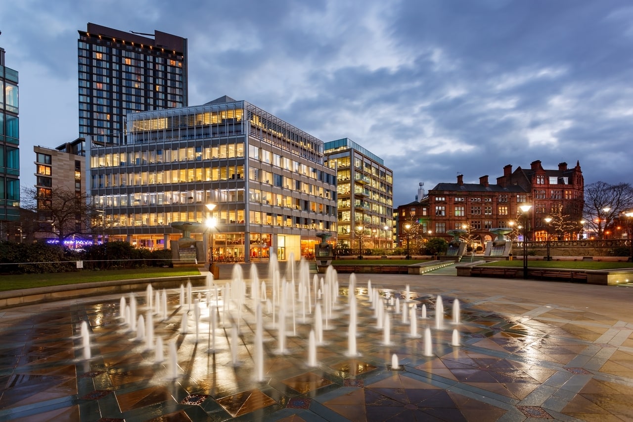 Millenium Square in Sheffield, UK