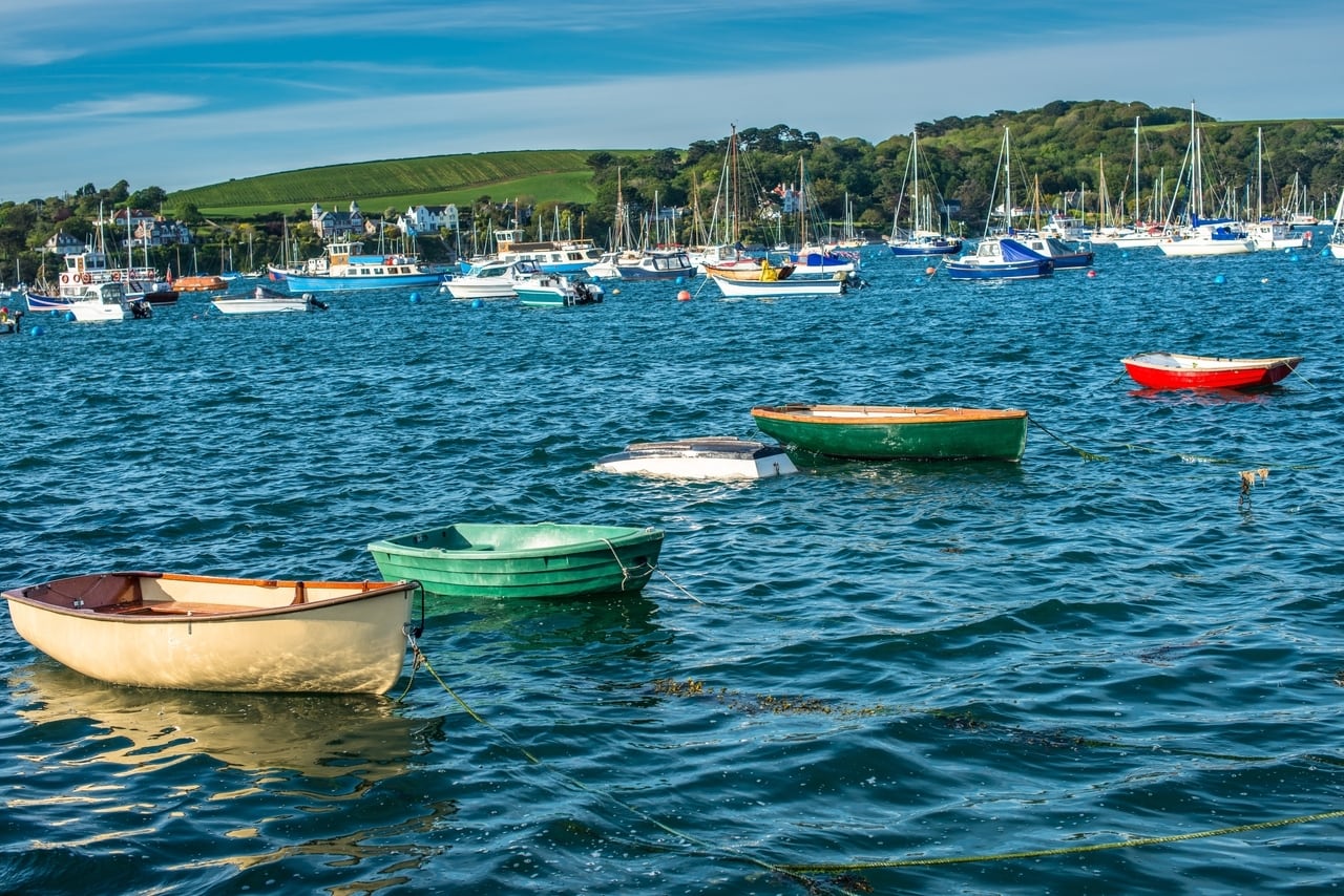 Boats in Falmouth Harbour on a weekend away in Cornwall