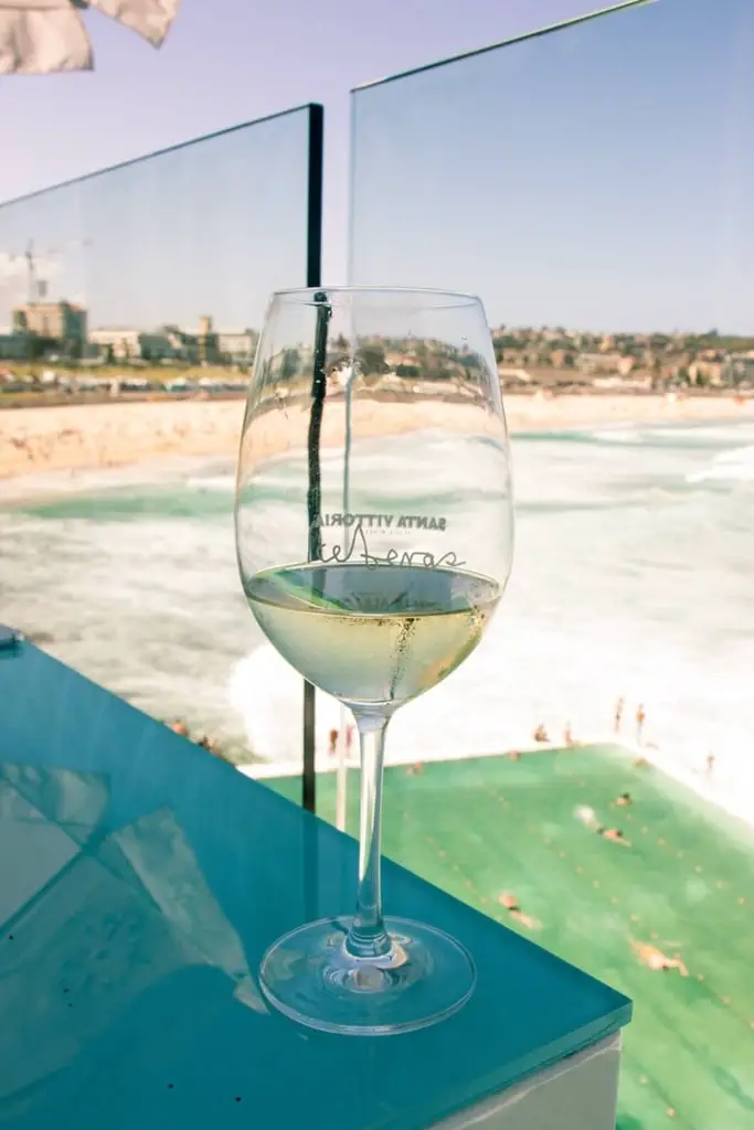View from Icebergs Dining Room & Bar at Bondi Beach in Sydney Australia
