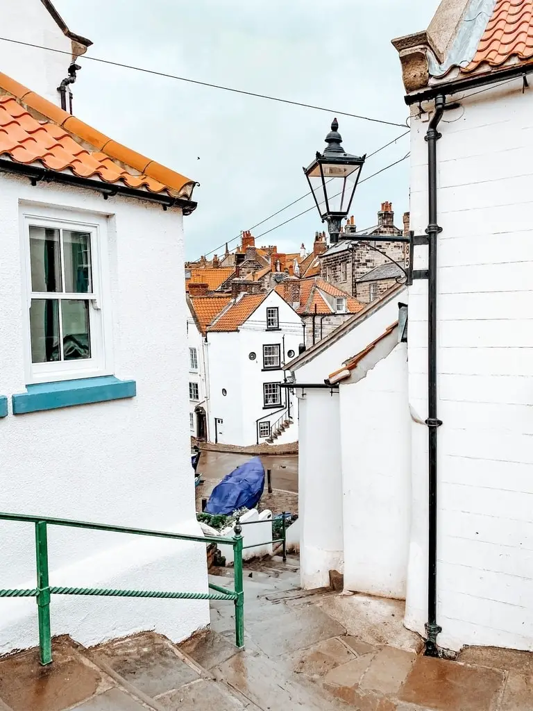 Fishing village cottages at the seaside on the North Yorkshire Coast