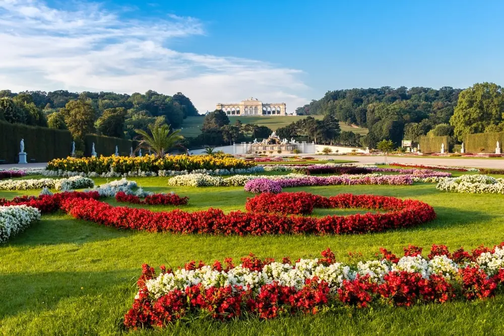 Gardens in Schonbrunn palace, one of the best palaces in Vienna, Vienna travel tips.