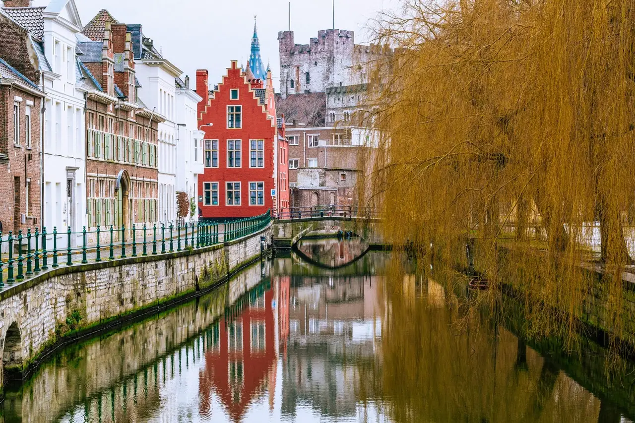 Canals in Belgium in March
