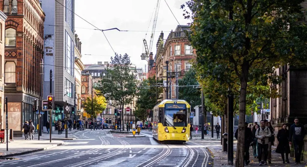 Manchester city centre in the UK