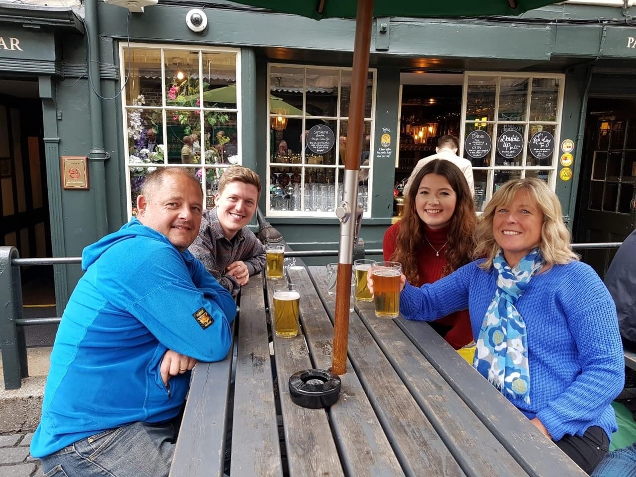 Family at The George Inn pub in London