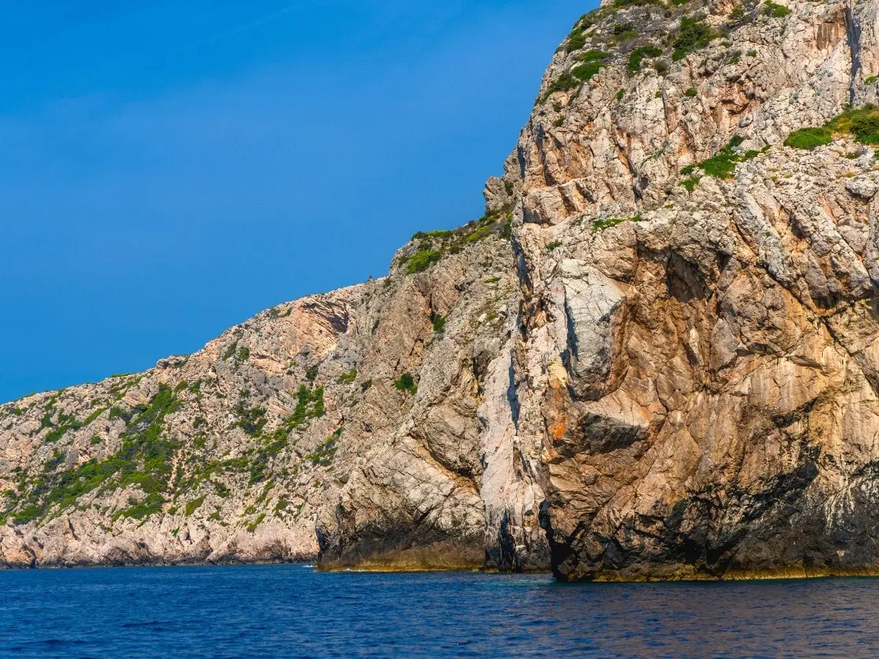 Cliffs on Bisevo Island in the Adriatic sea