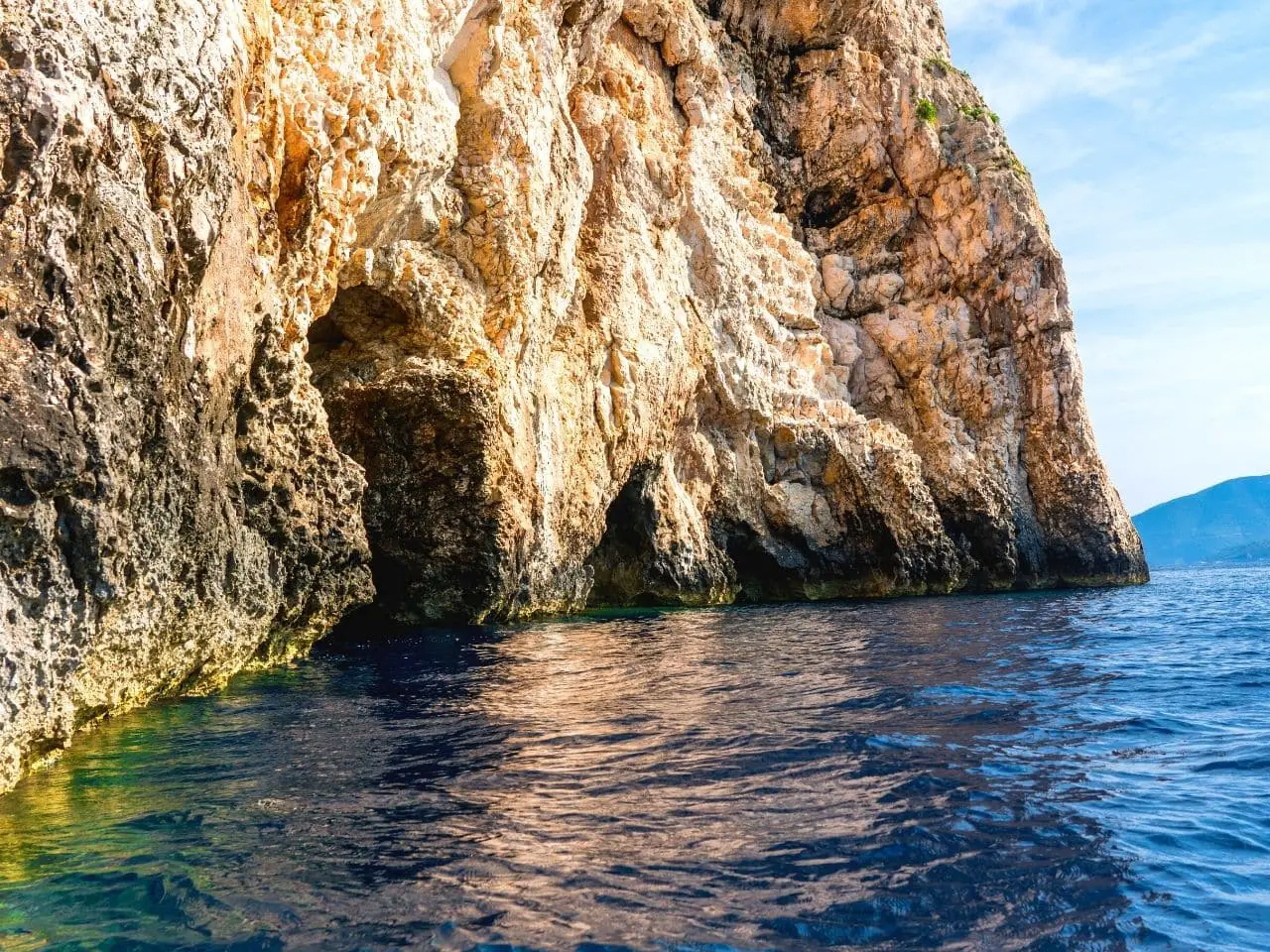 The entrance to the Blue Cave in Croatia