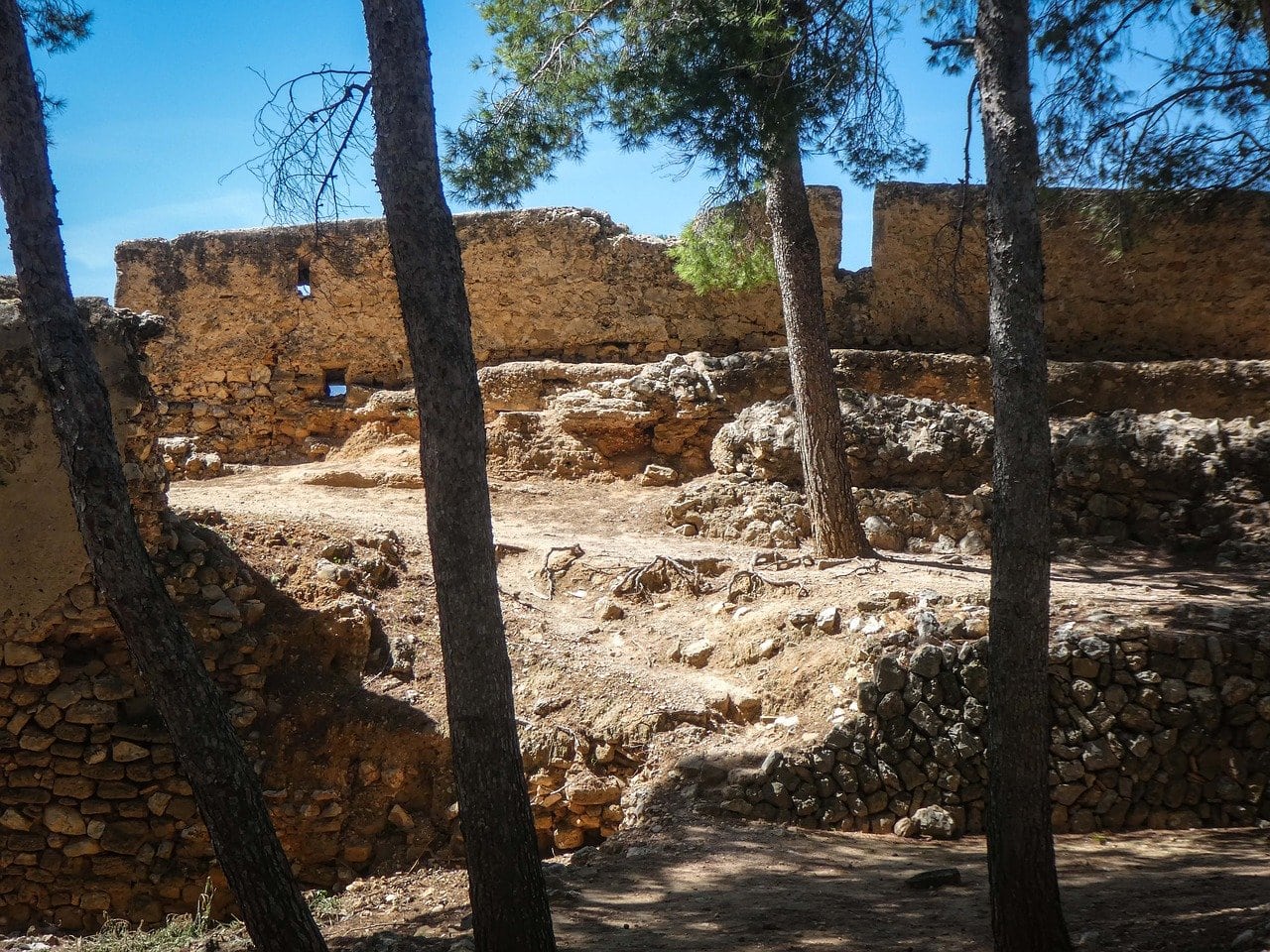 The ruins of Denia castle in Spain.