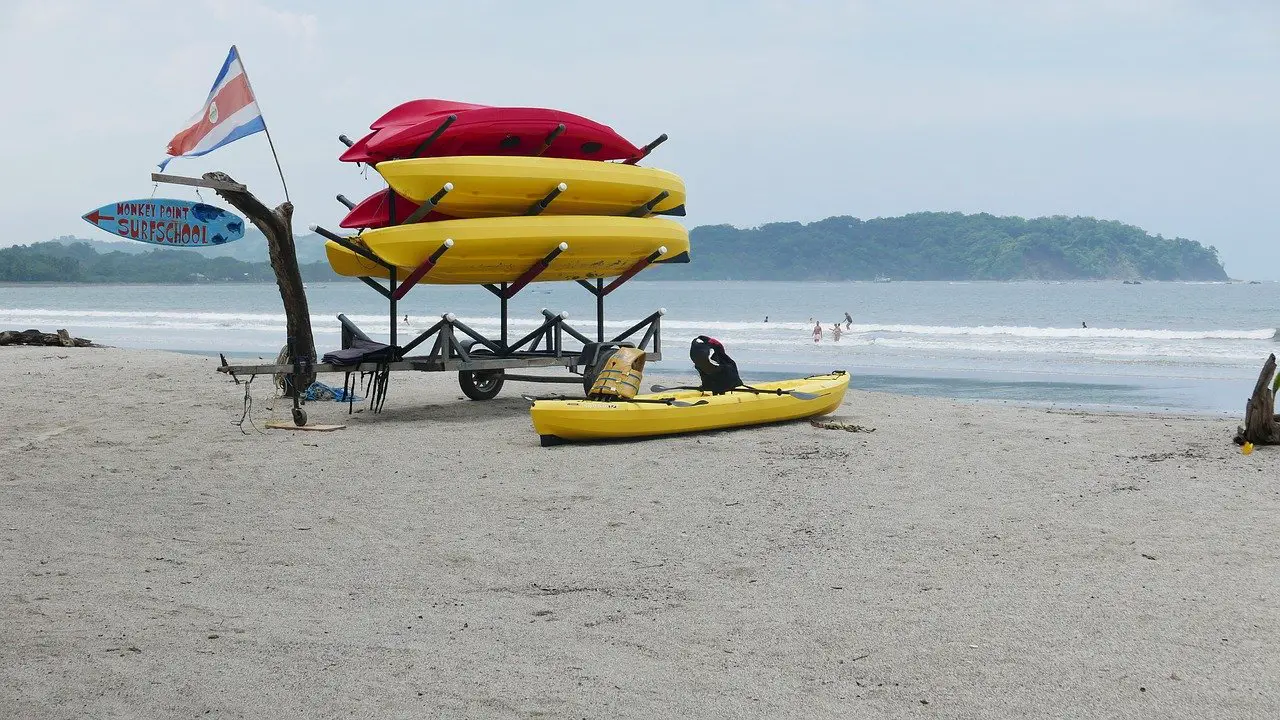 Kayaking on the beach