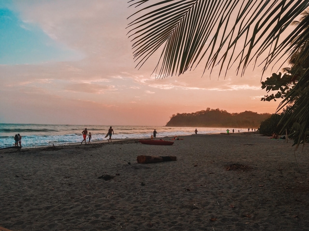 Sunset on a beach in Central America