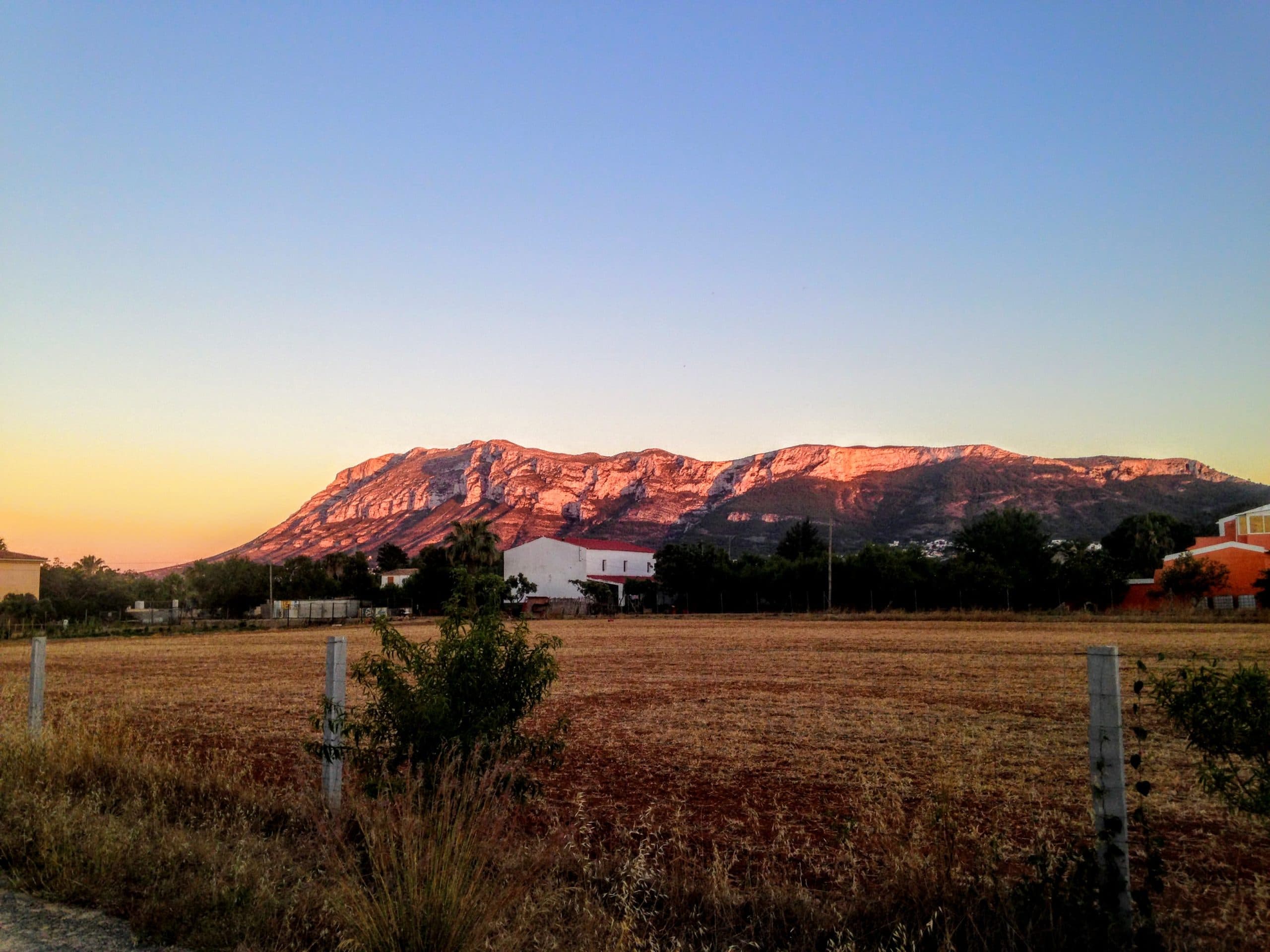 Montgo mountain in Denia at sunset