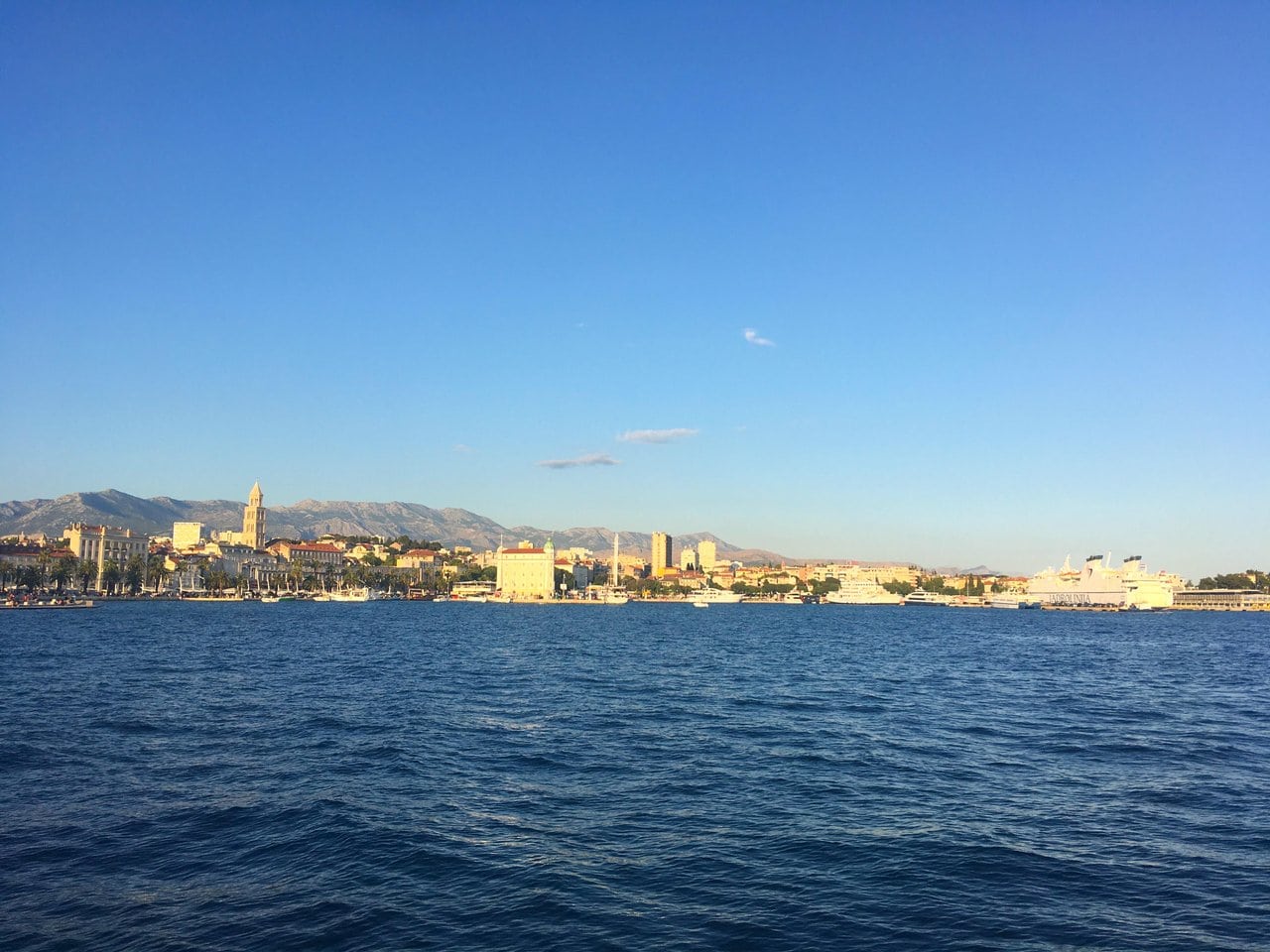 Split city at sunset