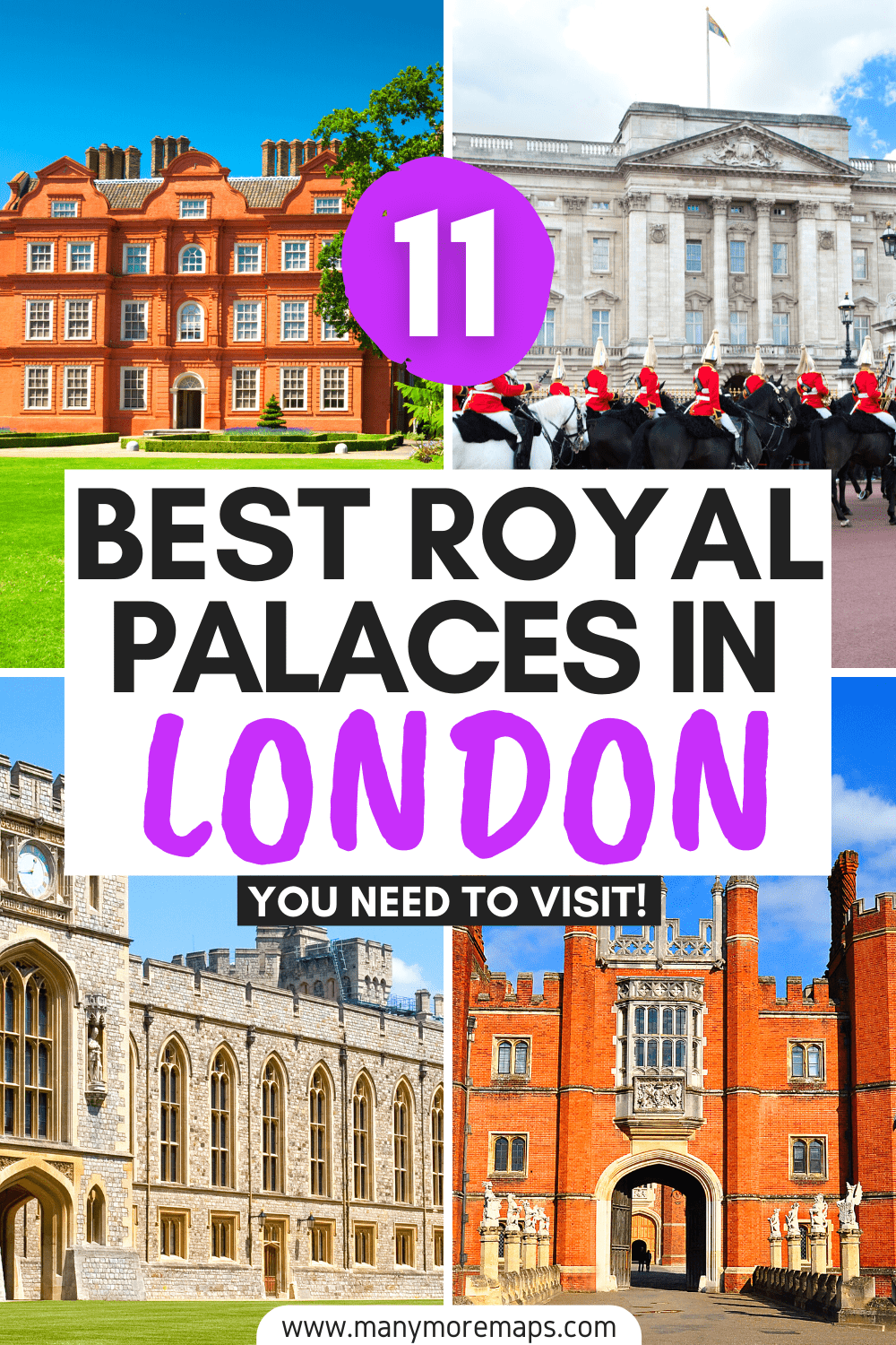 The very best royal palaces and attractions that you can't miss on a trip to London, England! Buckingham Palace, Houses of Parliament, Kew Gardens and Kew Palace, Kensington Palace, Tudor palaces and history in London, Lambeth Palace, Windsor Castle, Hampton Court Palace, Eltham Palace, the Banqueting House, royal family attractions in the UK, London royal guards, changing of the guard London, london royal aesthetic, London palace of Westminster, fun things to do in London, what to see in London