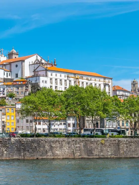 The Porto skyline as viewed from the Douro River