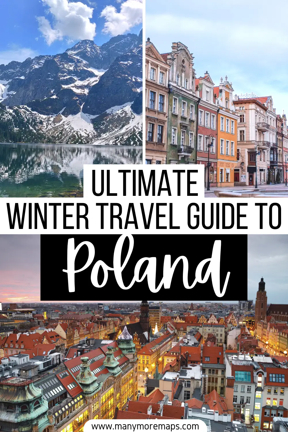 Poland in winter Pinterest pin
