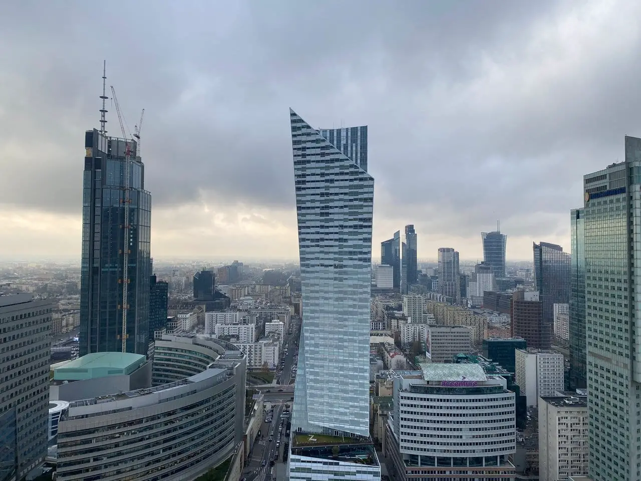 View over the Warsaw skyline