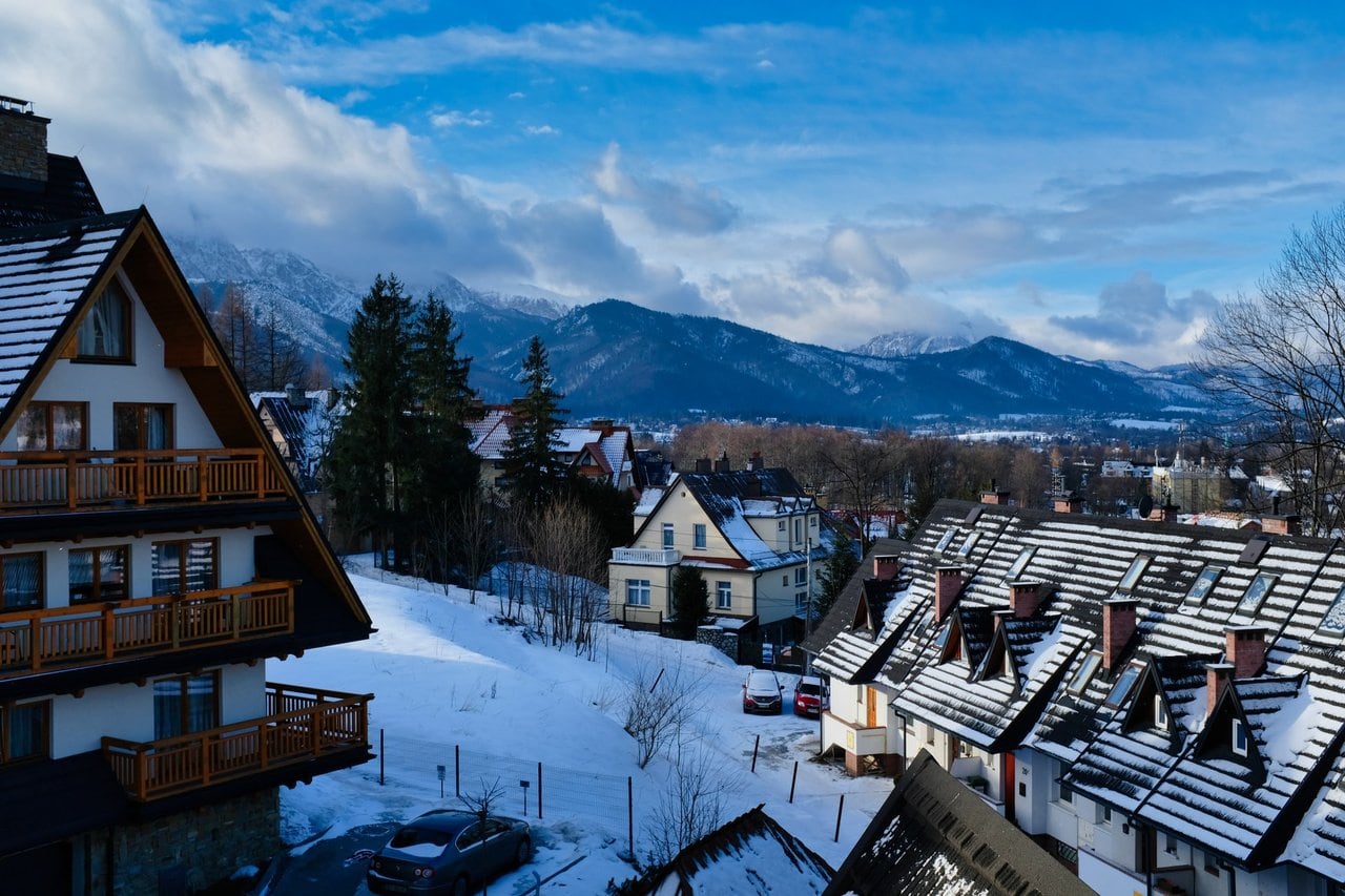 The mountains of Zakopane covered in snow