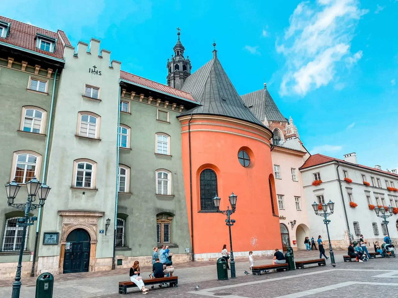 Colourful buildings in Poland Old Town