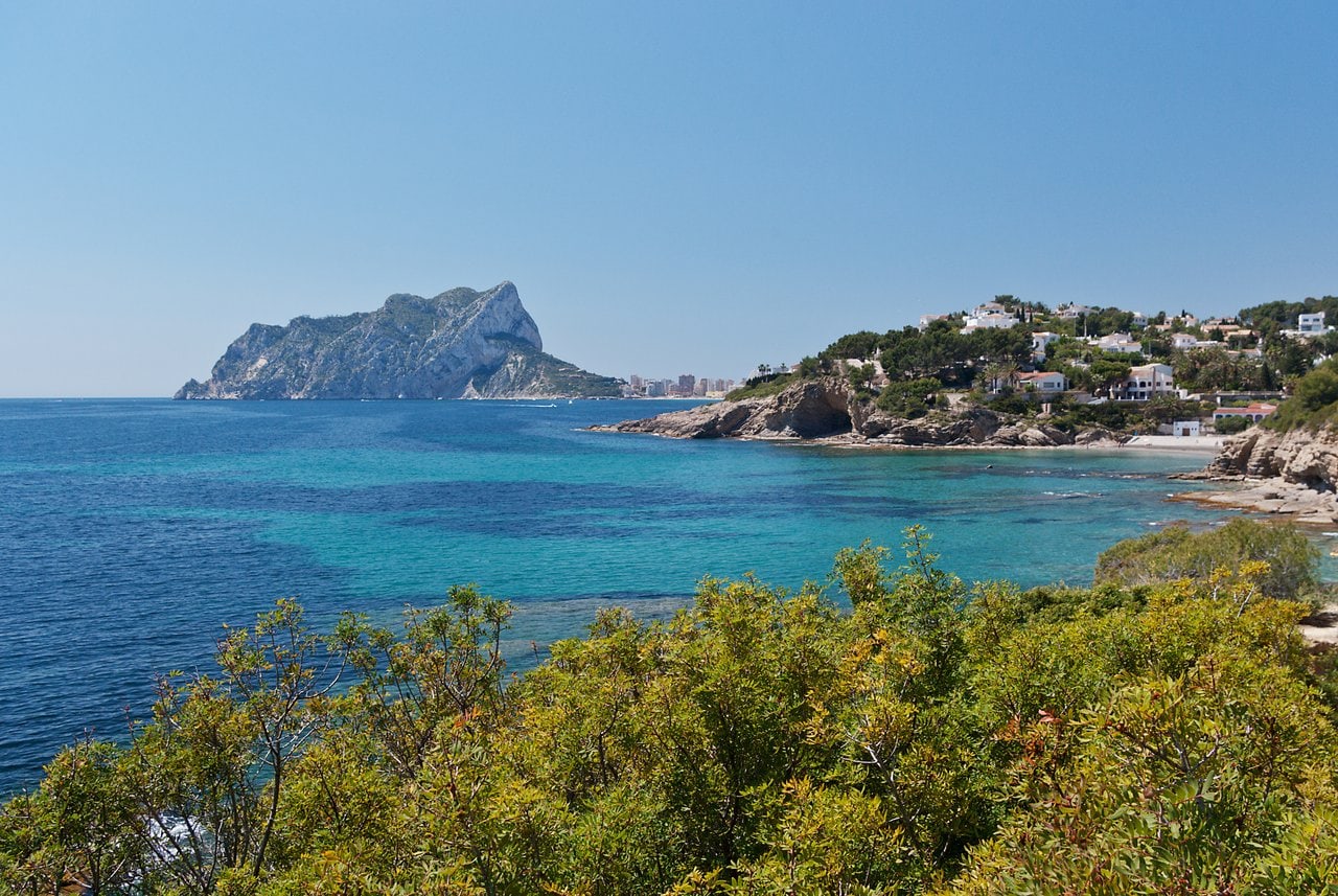 The coastline near the town of Benissa on the Costa Blanca in Spain.