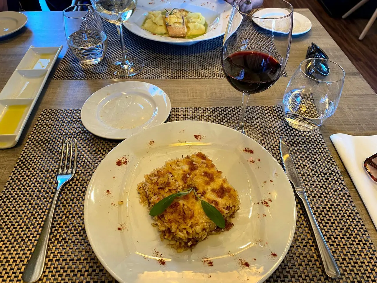 Lunch with wine