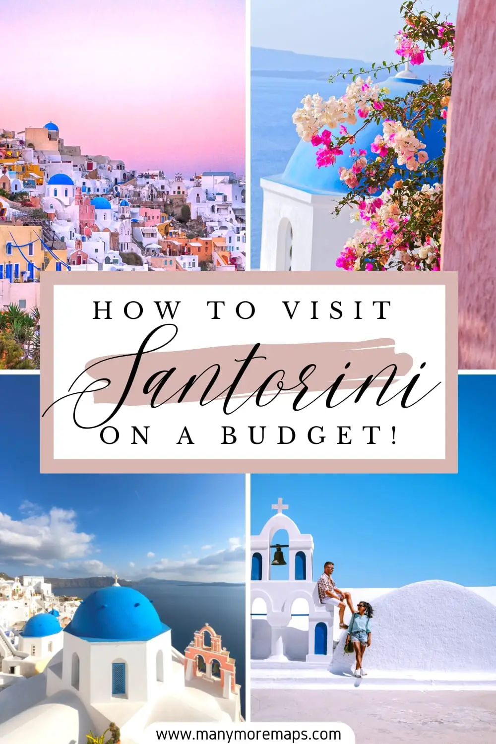 Pinterest pin for the post Santorini on a Budget