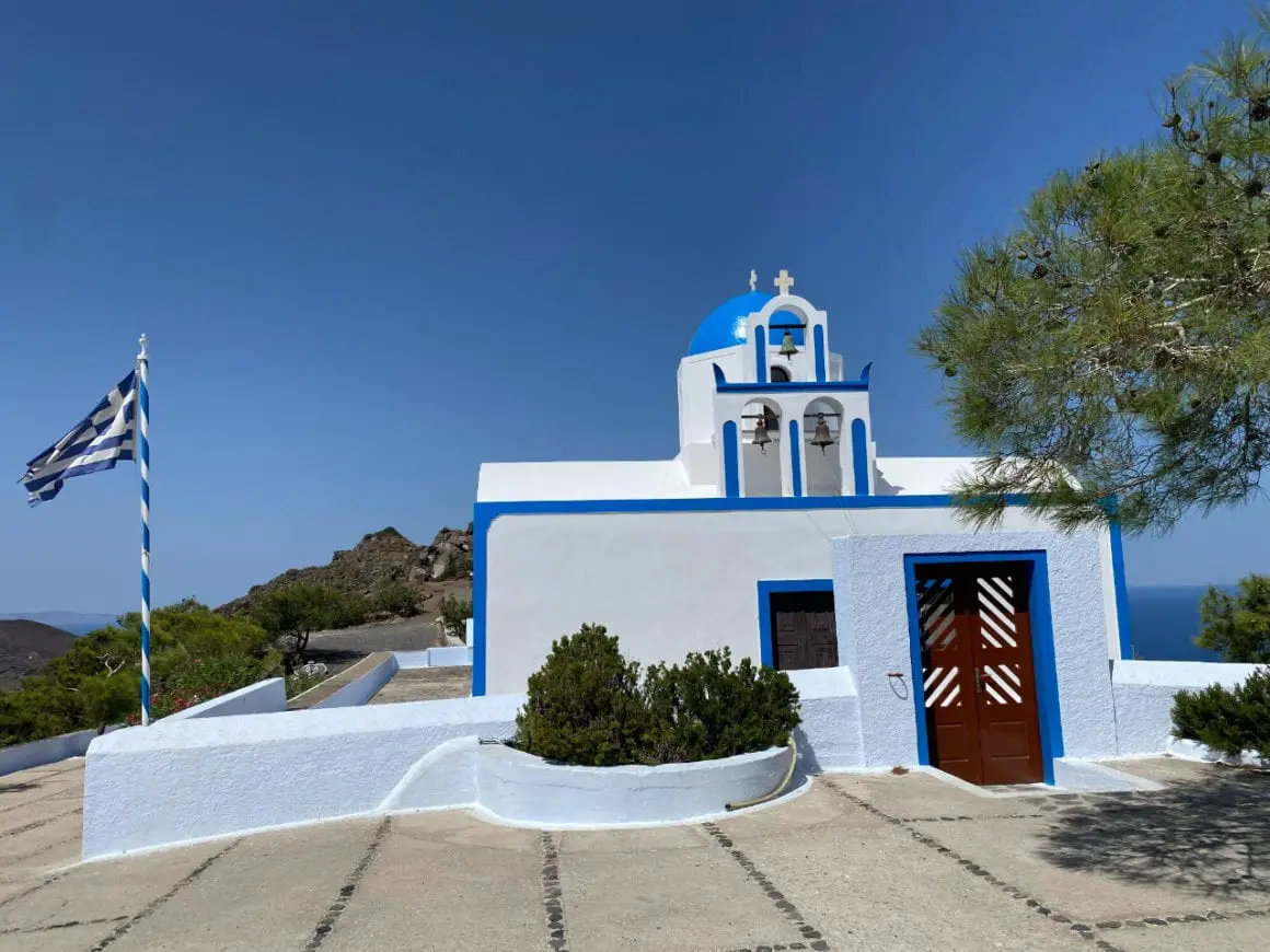 Greek white and blue church