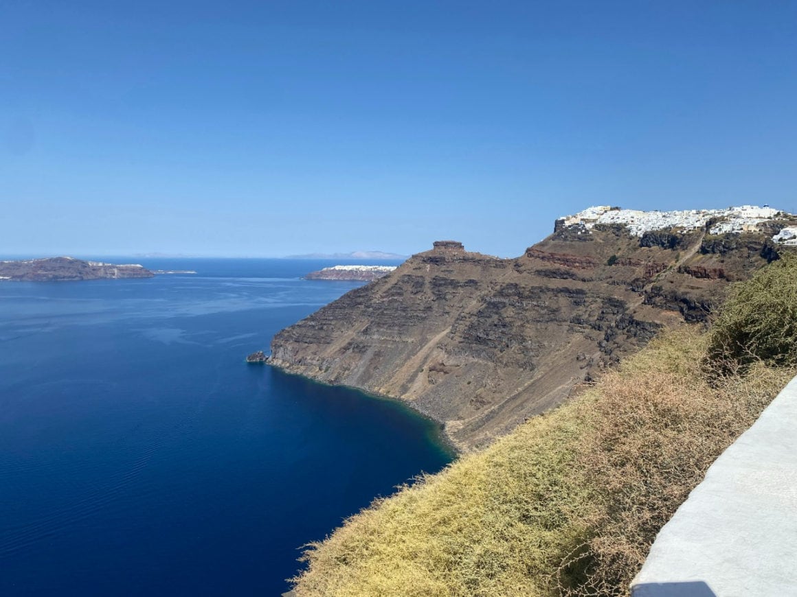 Hiking in Santorini Greece