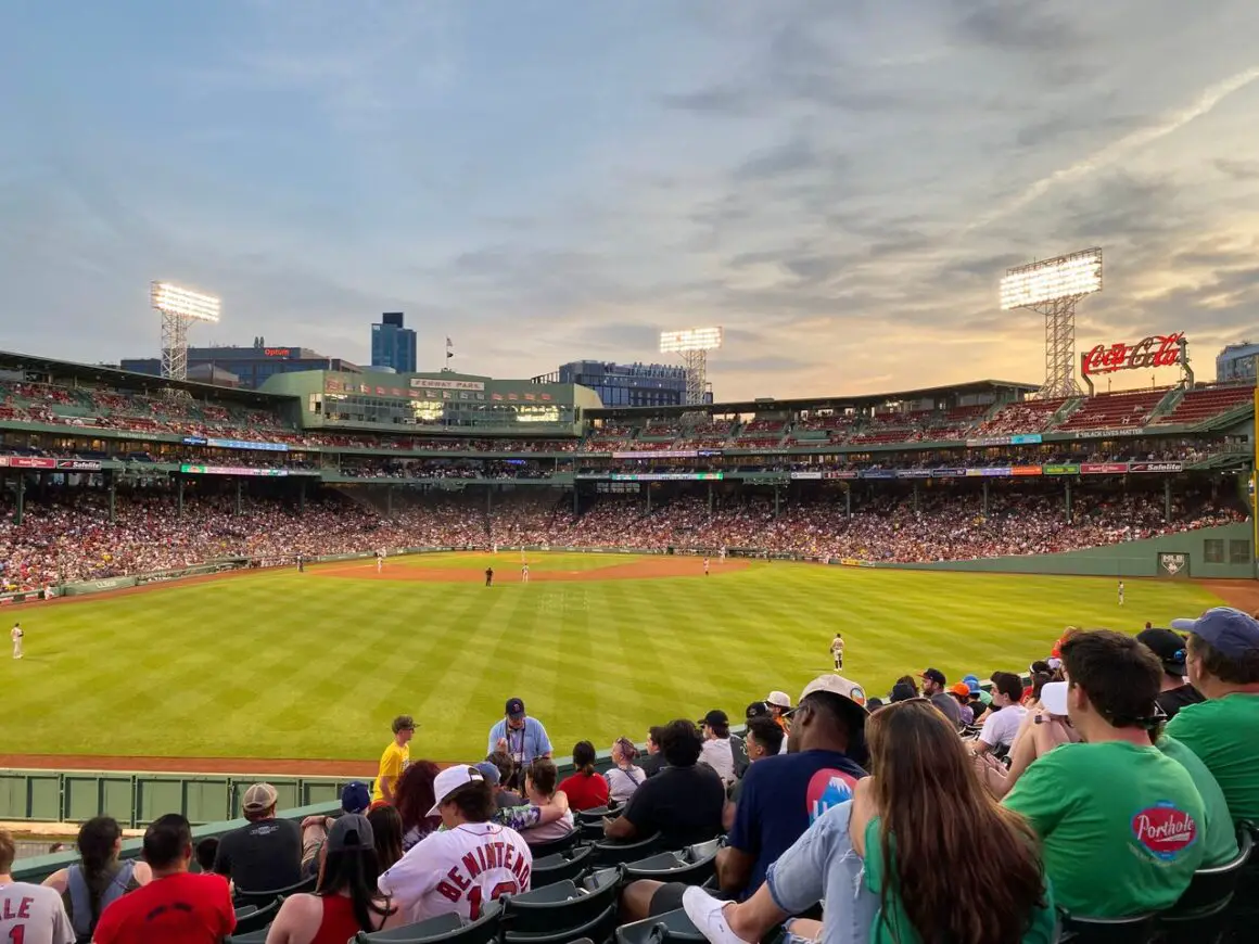 Red Sox playing at Fenway Park
