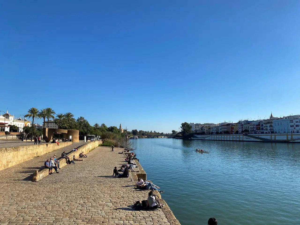 The banks of the Guadalquivir on a sunny day.