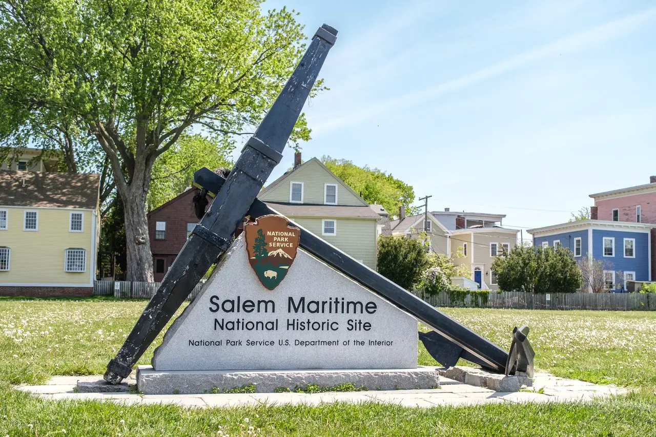 Salem Maritime National Historic Park sign - this is one of the top things to do in Salem MA