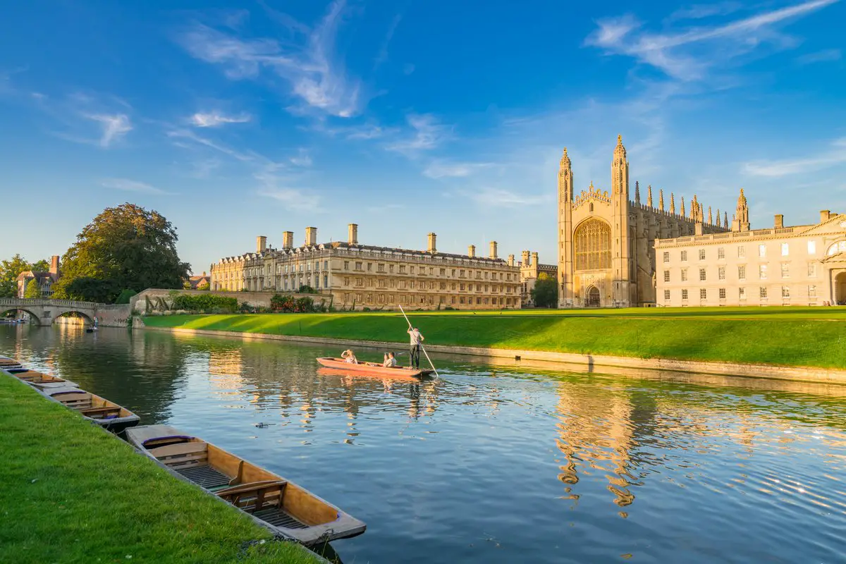 Punting in front of King's College Cambridge