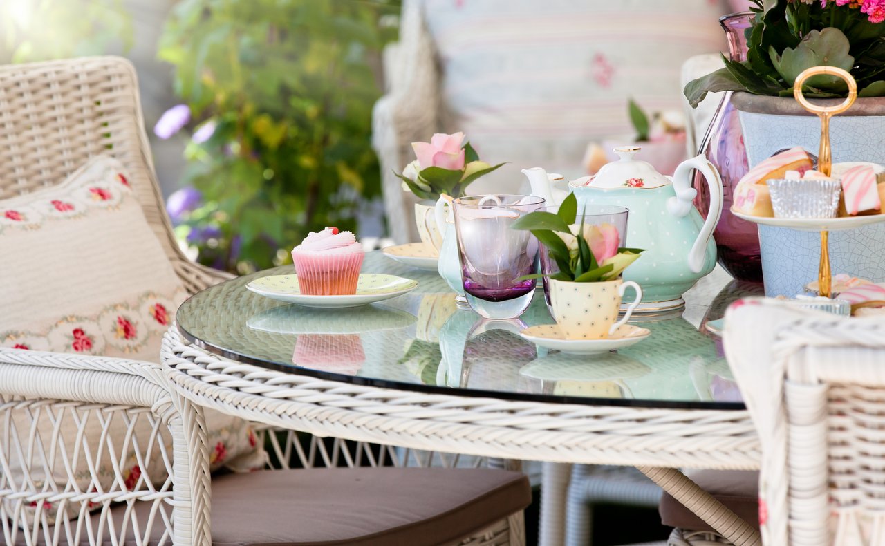 Cream tea in a garden