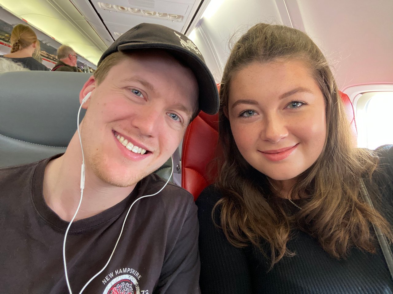 Ella and Rob on a Jet2 Flight