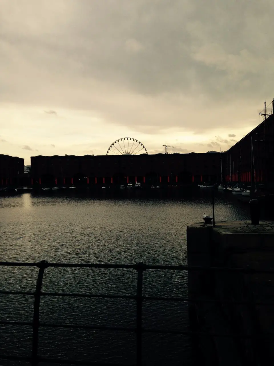Albert Dock in Liverpool at dusk in winter
