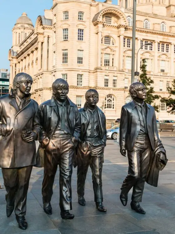 Beatles statue at Pier Head Liverpool
