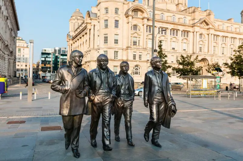 Beatles statue at Pier Head Liverpool
