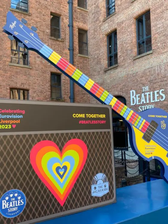 Colourful decorations for Liverpool's hosting of the Eurovision Song Contest in 2023