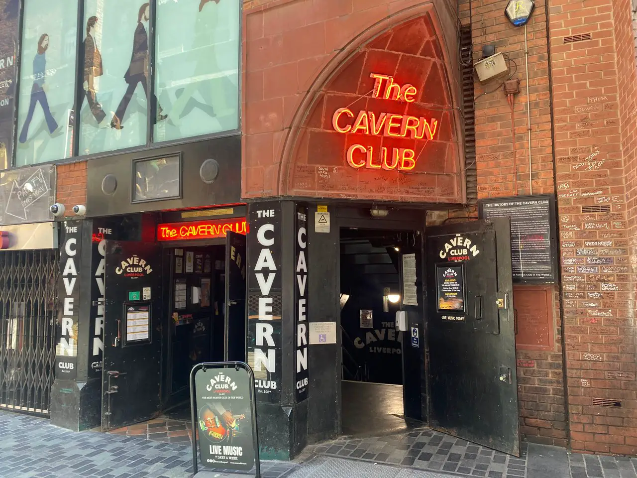 The entrance to the Cavern Club on Mathew Street Liverpool