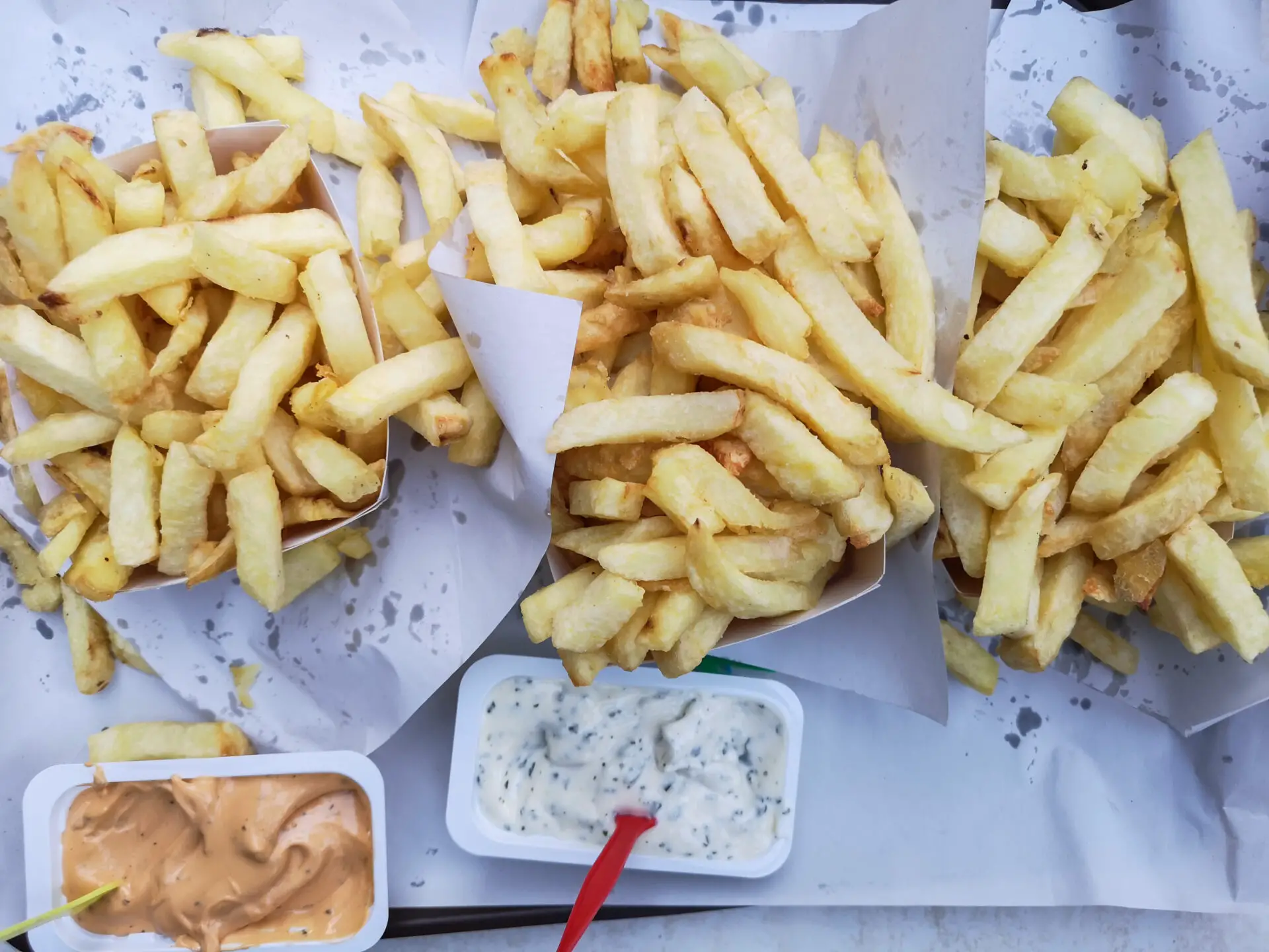 Belgian fries with andalouse sauce