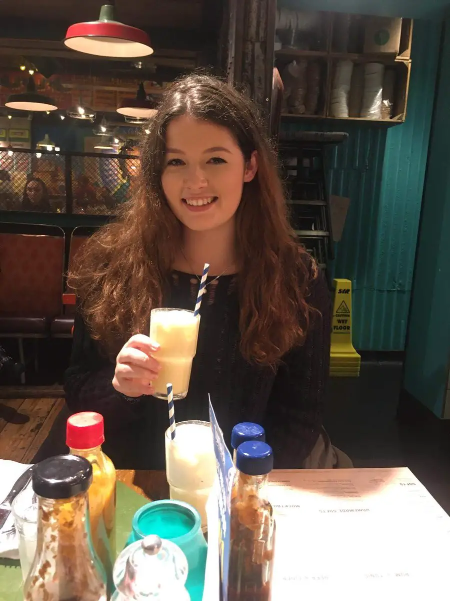 Ella enjoying 2 for 1 cocktails at Turtle Bay in Liverpool